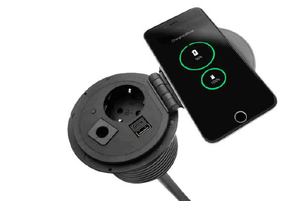 Filex - QI Power-Spot® (1x 230v, 1x USB A+C Charge, 1x Doorvoer) - Wit - Afbeelding 2