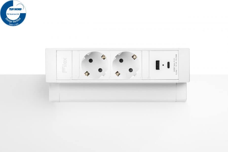 Filex Power Desk Up® 2.0 – Stekkerblok met stroom en USB A+C - Afbeelding 2